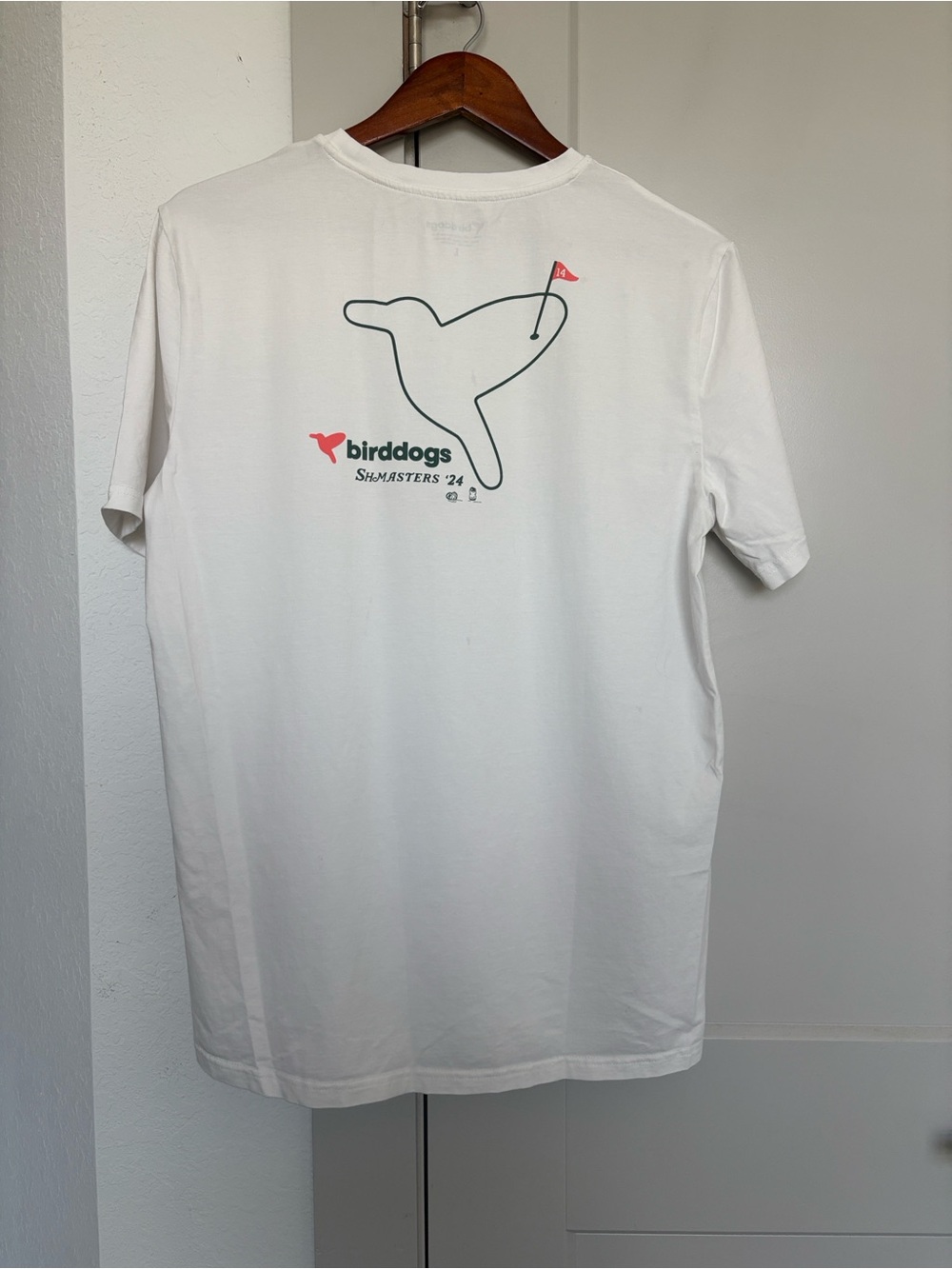 BIRDDOGS SHMASTERS 24’ GRAPHIC WHITE SHIRT SLEEVE TSHIRT MENS LARGE
